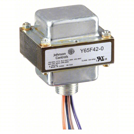 JOHNSON CONTROLS Transformer 40 VA, 277>24V AC Leads 8
