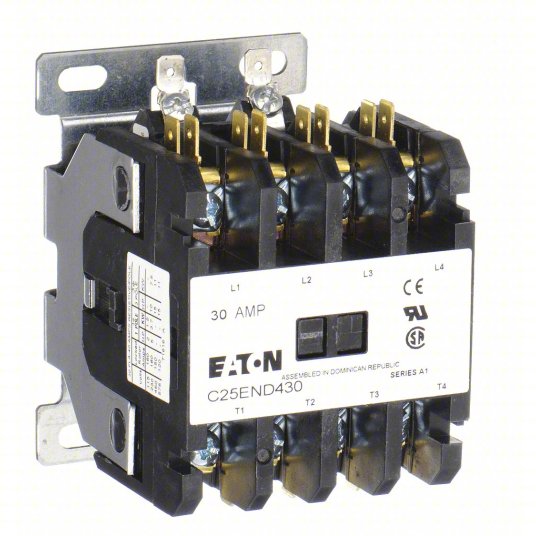 EATON Magnetic Contactor 4 Poles, 24V AC, 25 A, Non-Reversing