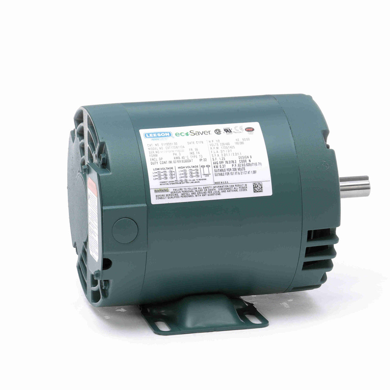 LEESON E119351: 1/2 HP High-Performance Electric Motor for Your Industrial Needs